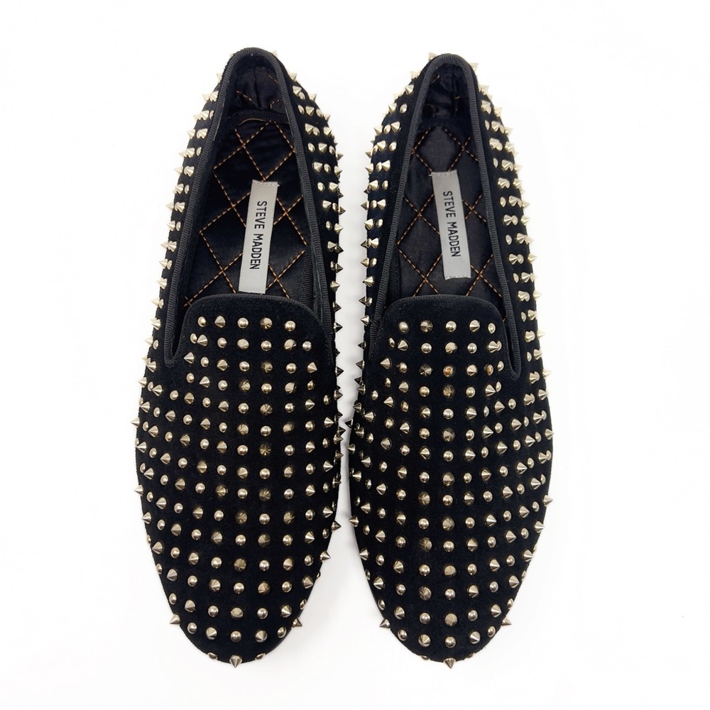 SOLD! Steve Madden Dreemz Spiked Studded Slip on Slipper Loafers - Picture 8 of 11